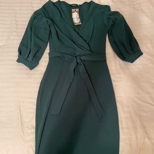 Boohoo Green Midi Dress